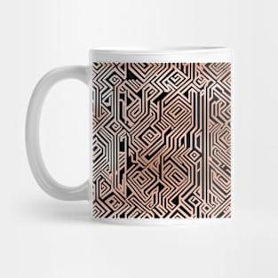 Classic Elegance, Greek Key in Rose Gold Foil Mug